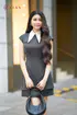 Váy kẻ tim chì Hạt Dẻ - L15